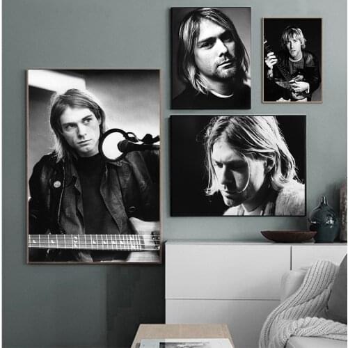 Kurt Cobain Rock Music Band Music Singer Star Wall Art Picture Posters and Prints Canvas Painting for Room Home Decor