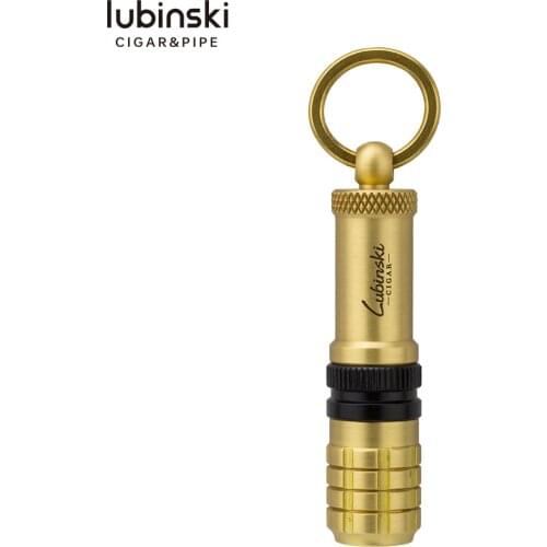 LUBINSKI Cigar Punch Cutter Key Chain Retractable Punch With Cigar Needle Rest Stand Gift