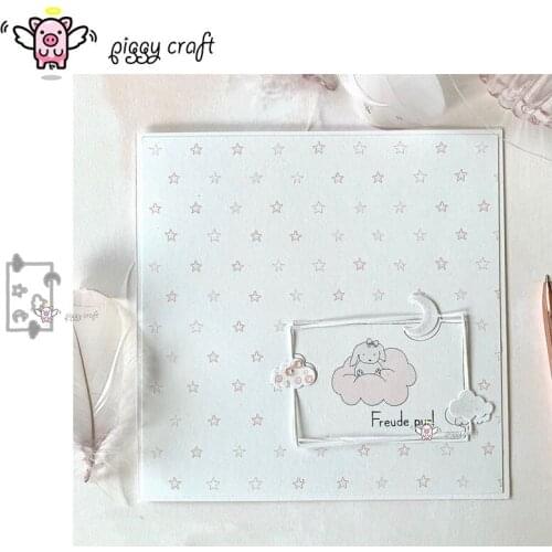 Piggy Craft metal cutting dies cut die mold Clouds moon stars frame Scrapbook paper craft knife mould blade punch stencils dies