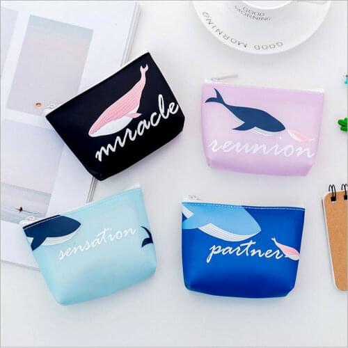 2019 Cute Bags for Women Dolphin Coin Purses Holder Kawaii Animal Mini Change Wallet Small Bag Kids Zipper Pouch Gift