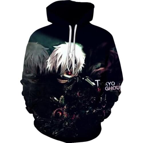 2019 Classic anime Tokyo Ghoul 3d Hoodies Autumn New Fashion Hoodie Tokyo Ghoul harajuku Hip Hop Men Women Hooded Sweatshirt