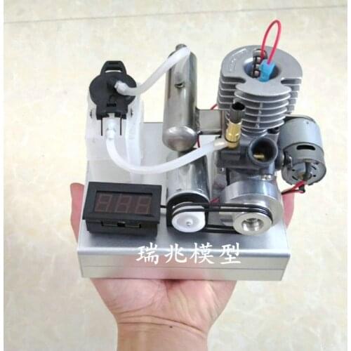 One-button start Gasoline Generator 12-24V 20W micro-engine experimental science methanol to gasoline 15-stage generator