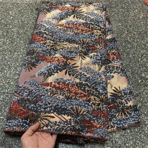 Latest Organza Brocade Jacquard Fabric African Laces 2021 High Quality Nigerian Embroidery Guipure Fabrics for Dress zp083-2