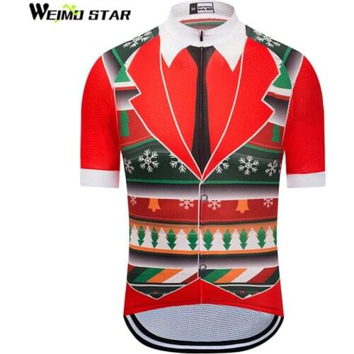 2018 New Cycling Jersey WEIMOSTAR Men Cycling Clothing Merry Christmas tree roupa ciclismo Cycling Wear Bicycle Clothes Tops