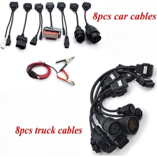 2021 Newest Truck Cables 8 Pieces New Vci VD DS150E CDP for delphis Trucks OBDII Connector for Diagnostic truck Cable Scanner