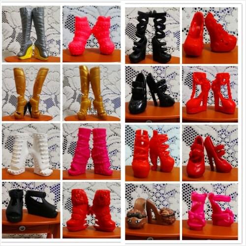 O for U 50Pairs/lot Toy Original Mixed-Style Beautiful Boots Sandles Monster Doll High Quality Shoes For Monster Dolls Outfits