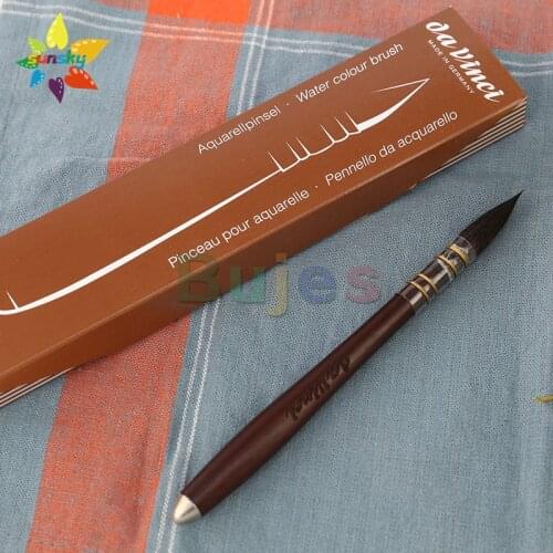 Original Germany da vinci 499 Traditional wash brush Squirrel hair Round head Classical watercolor brush Silver pointed brush