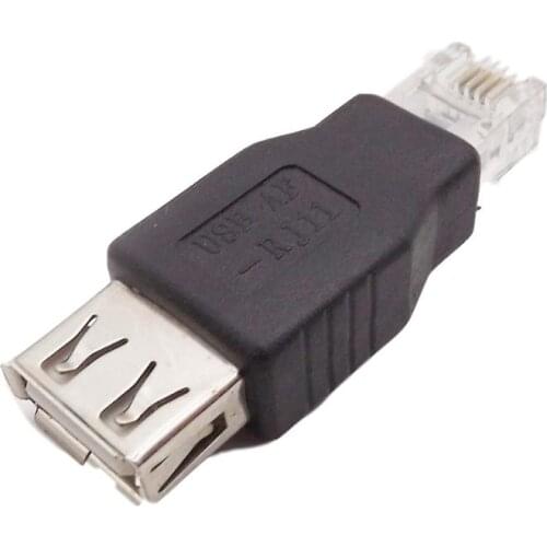 1pcs USB 2.0 Type A Female To RJ11 4 Pin 6P4C Male Ethernet Network Phone Connector Converter Adapter