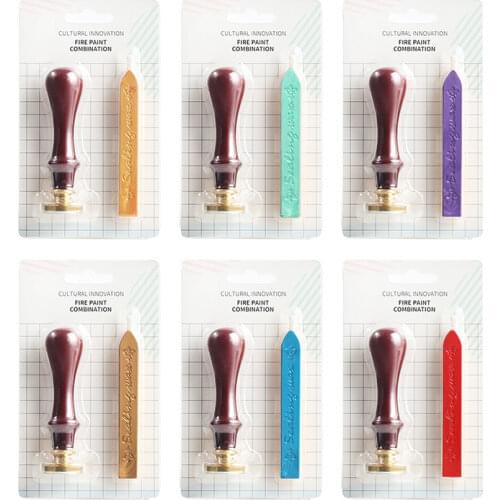 Custom Design Stamps Wax Seal Kit Detachable Stamp Set Sealing Bar Beads for Envelope Wedding Packaging Gifts Postcard Stamping