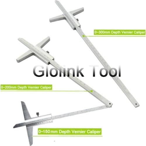 High Quality 150mm 200mm 300mm Depth Vernier Caliper 0.02mm 0-150mm 0-200mm 0-300mm Depth Gauge Depth Measuring Tool