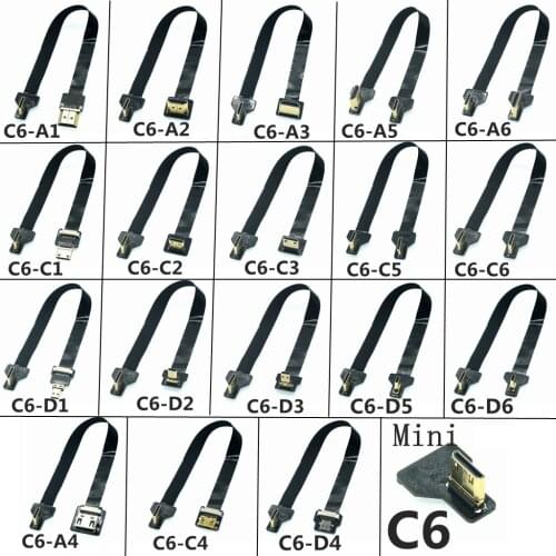 C6 FPV HDMI-compatible Ribbon Cable Up Down Left Right Angled Micro Mini HD FPC Flat Ffc Cord For Multicopter Aerial Photography