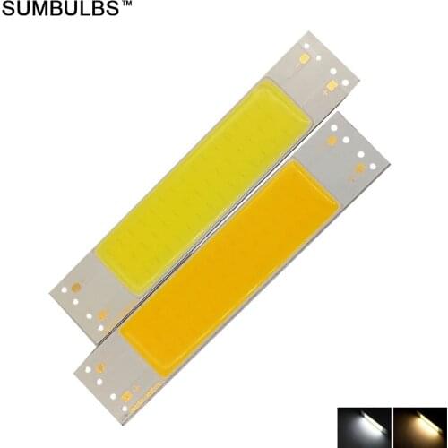 Sumbulbs 100x20mm DC 9V 3W COB LED Light Strip 300LM Warm Cold White 10CM Waterproof LED Matrix Chip On Board Lights for DIY