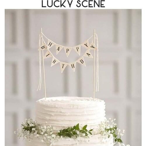 Cake Topper Happy Birthday Cake Decorating Tools Birthday Decoration Rustic Birthday Mini Stylish Cake Top Flag S01099