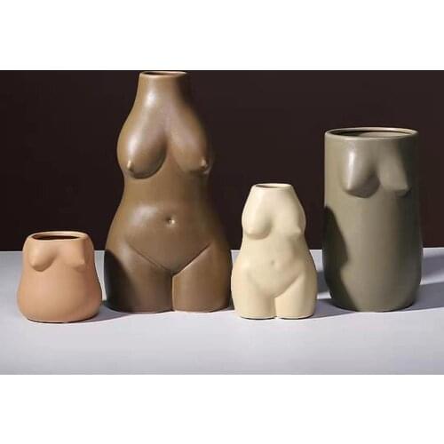 Vase Flower Pot Vases Human Body Ceramic Room Decor Home Decor Ornaments Decoration Maison Flower Vase ваза Jarrones декор дома
