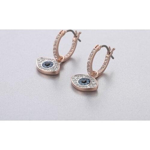 High quality Blue Swan double eye ring earrings Multi Color Gold Pink original Earrings