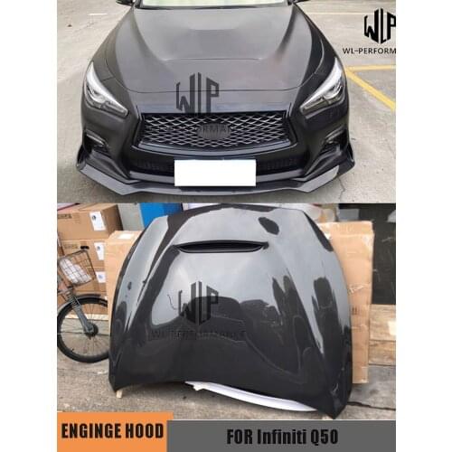 High Quality FRP / Carbon fiber Engine Hood Cover Bonnets Car Body Kit For Infiniti Q50 GTS Style 2014-UP