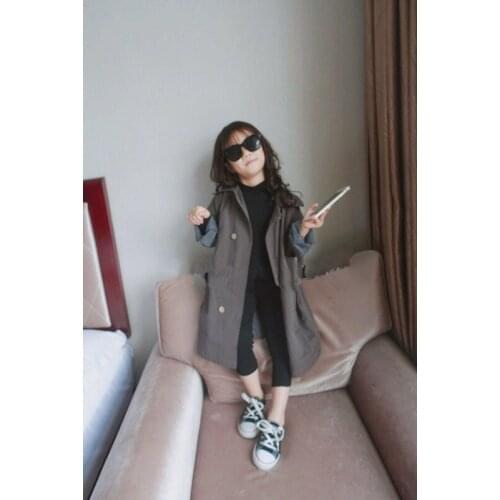 Girls winter coat 2020 new long Korean trench coat fashionable childrens coat