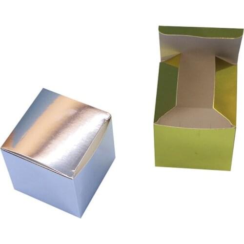 Gold Sliver Square Shape Paper Packaging Box Baby Shower Gift Box Small Boxes for Gifts Accessories Boxes Packaging