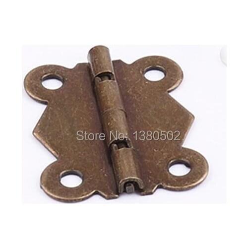 10Pcs/lot Mini Antique Bronze Color Butterfly Style Cabinet Drawer Gift Box Decorative Hinge