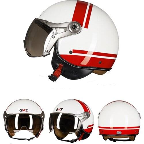 2019 New safety protection GXT retro motorcycle helmet Prince Half Face Motorbike Helmets made of ABS with PC lens visor 6 color