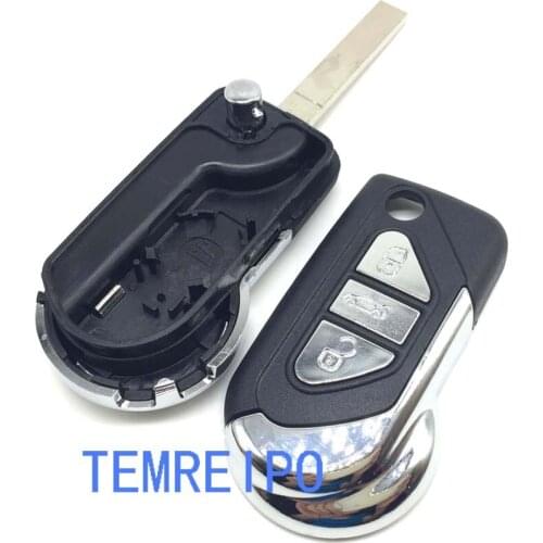 3 button replacement folding remote key shell for citroen c3 c4 c5 blade without groove