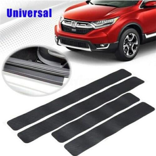 4PCS Car Stickers Universal Sill Scuff Anti Scratch Carbon Fiber Auto Door Sticker Decals Car Accessories Threshold