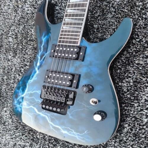 6-string electric guitar, lightning pattern, rosewood fingerboard double shake, free shipping