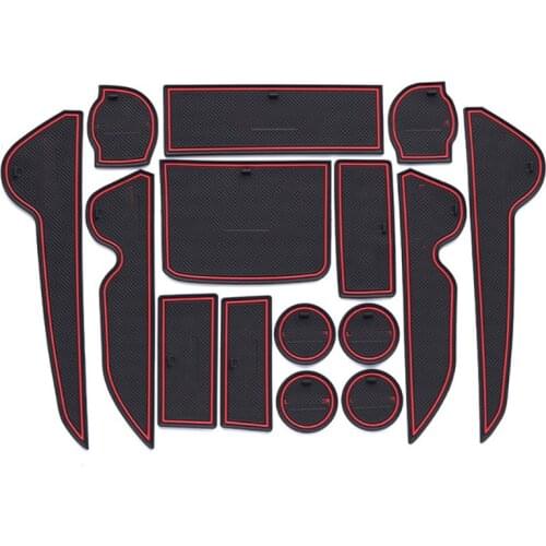 Car Non-Slip Interior cup cushion Door Mat 15PCS covers Cup Mat stickers Fit For Toyota Land Cruiser 200 FJ200 LC200 2008-2019