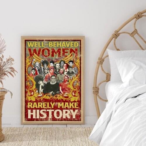 Feminist Vintage Poster Art Prints Women Power Quote Canvas Painting Inspirational Wall Picture Girls Gifts Living Room Decor