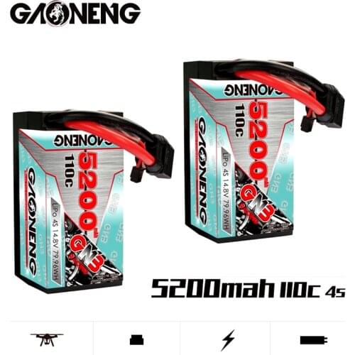 Gaoneng GNB Newest 5200mAh 4S 14.8V 110C/220CHardcase Shorty LiPo Battery Pack XT90 Plug for RC Drift Car RC Boat