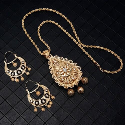 Moroccan Jewelry Pendant Earrings Jewelry Set Ladies Wedding Dress Decorative Pendant Earrings