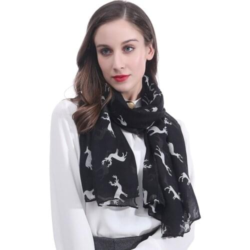 Cute Animal Deer Print Scarf Wrap Christmas Gift
