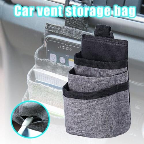 Multifunctional Car Pocket Automotive Air Vent Cards Mobile Phone Storage Pouch Small Bag ASD88