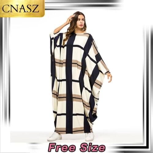 Middle East Muslim Fashion Elegant Bat Sleeve Loose Dress Islamic Turkey Arabic Clothes Dubai Morrocan Kimono Oman African Dress