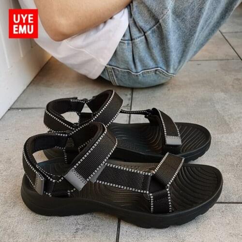 UYEEMU Sandals Mens 2021 Summer New Fashion Trend Slippers Youth Sports And Leisure Non-Slip Outdoor Hot Beach Shoes Size 36-46