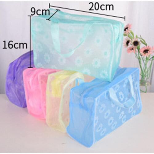 New Transparent Waterproof Portable Makeup Bag Toiletry Travel Makeup Cosmetic Wash Toothbrush Pouch Organizer Storage Bag 1PC