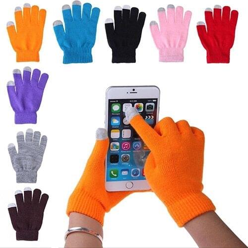 Women Men Winter Soft Knitted Wool Hand Wrist Warm Texting Capacitive Smartphone Touch Screen Gloves Hot Sale