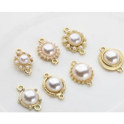 Golden Zinc Alloy Pendant Round Connector Charms Pendant 6pcs/lot For DIY Jewelry Earrings Making Accessories