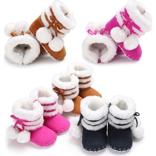 0-18M Cute Snow Cotton Warm Boots Infant Soft Soled Newborn Winter Baby Shoes for Girl Anti-slip Christmas Booties