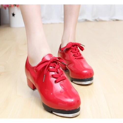 Tap Shoes Square Dance Shoes Children Men And Women Style Dancing Shoe Aluminum Alloy Tablets High-quality Light Leather PU HOT