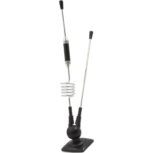 X AUTOHAUX Universal Black Silver Tone Adjustable Decorative Antenna for Car Vehicle