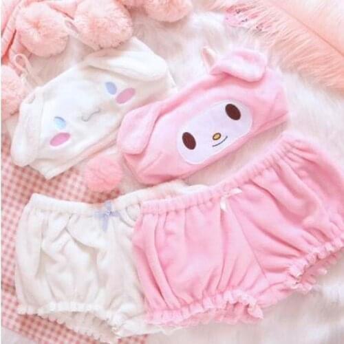 Y2k Kawaii Sexy Plush Clothes Woman Pajamas Sets Cartoon Anime Tops Shorts Underwear Sleepwear Suits Lolita Girls Camisole Tees