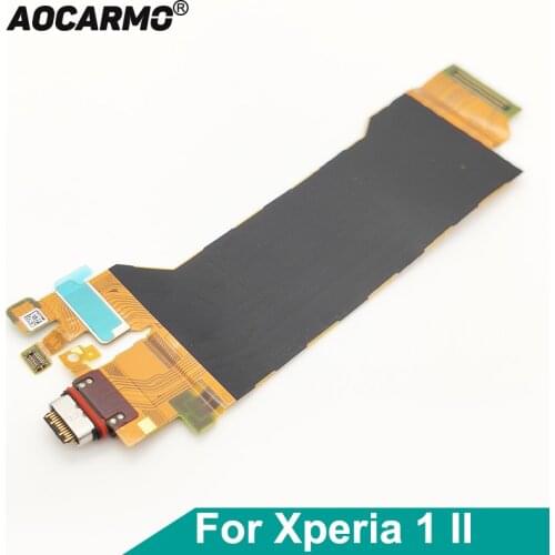 Aocarmo Type-C USB Charger Charging Port Charge Dock Connector Flex Cable For Sony Xperia 1 II X1ii XQ-AT52 XQ-AT51 SO-51A MARK2