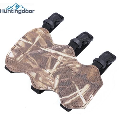 Archery Bow and Arrows Arm Guard Dead Leaves Camouflage Oxford Fabric Armguard Outdoor Hunting Shooting Arm Protector 3 straps