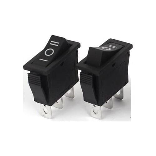 10Pcs Black 3Pin ON-OFF-ON 3 Position Rocker Switch 15A/250V 20A/125V SPDT