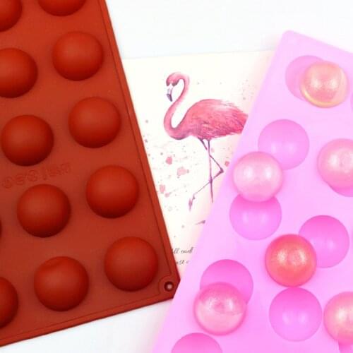 15 Cavity Small Round Silicone Cake Mold for Chocolate Mousse Soap Jelly Puddiing Ice Cream Dessert Bakeware Decorating Tools