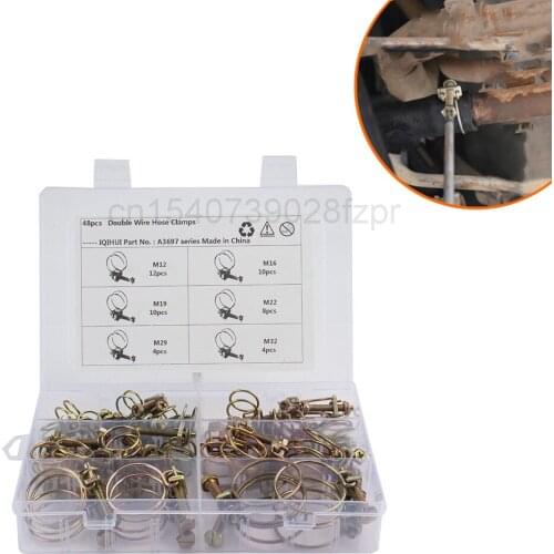 48 Boxes - 6 Specifications of Double Wire Throat Hoop, Double Wire Hoop and Color Plated Zinc Wire Pipe Hoop Set