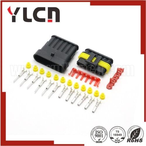 5 Sets Kits 6 Pins AMP 282090-1 282108-1 Connectors Kits Male And Female Connector Plugs For Car Waterproof 1.5 Series