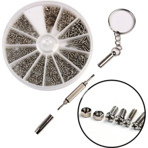 600x Small Stainless Steel Screws 12 Kinds of Electronics Nuts Assortment 1pc Screwdriver for Eyeglasses Repairing Tool