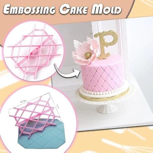 1PC Diamond Sugar Paste Gum Icing Baking Fondant Cake Mold Embosser Cutter Icing Embosser Mould